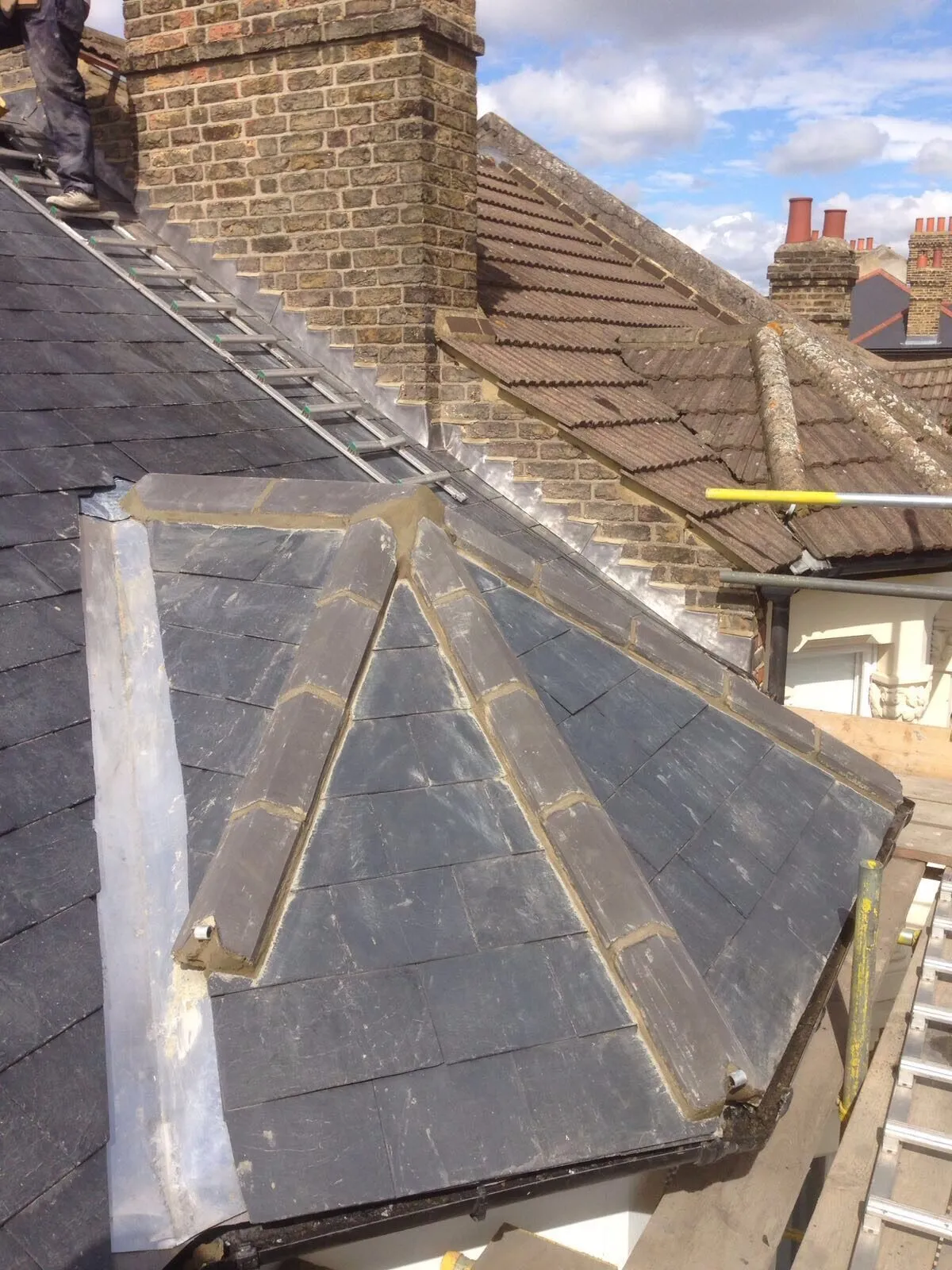 peaked roof.