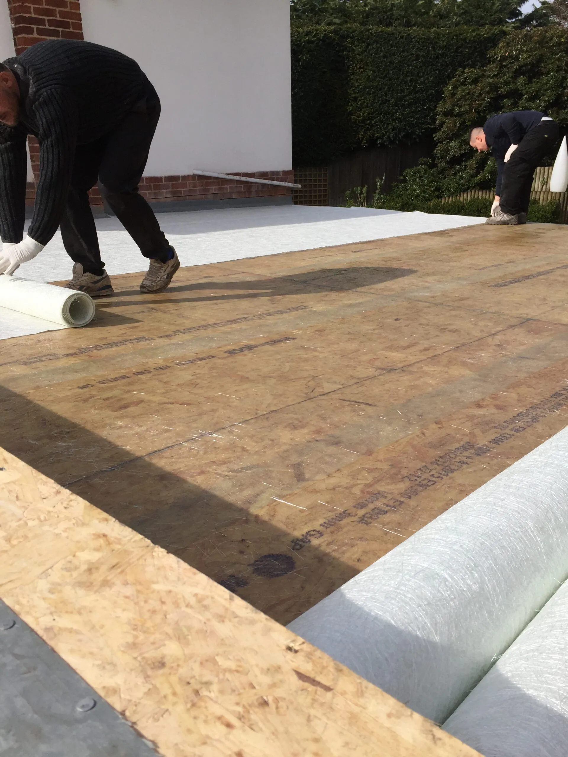 wooden underlay of roof.