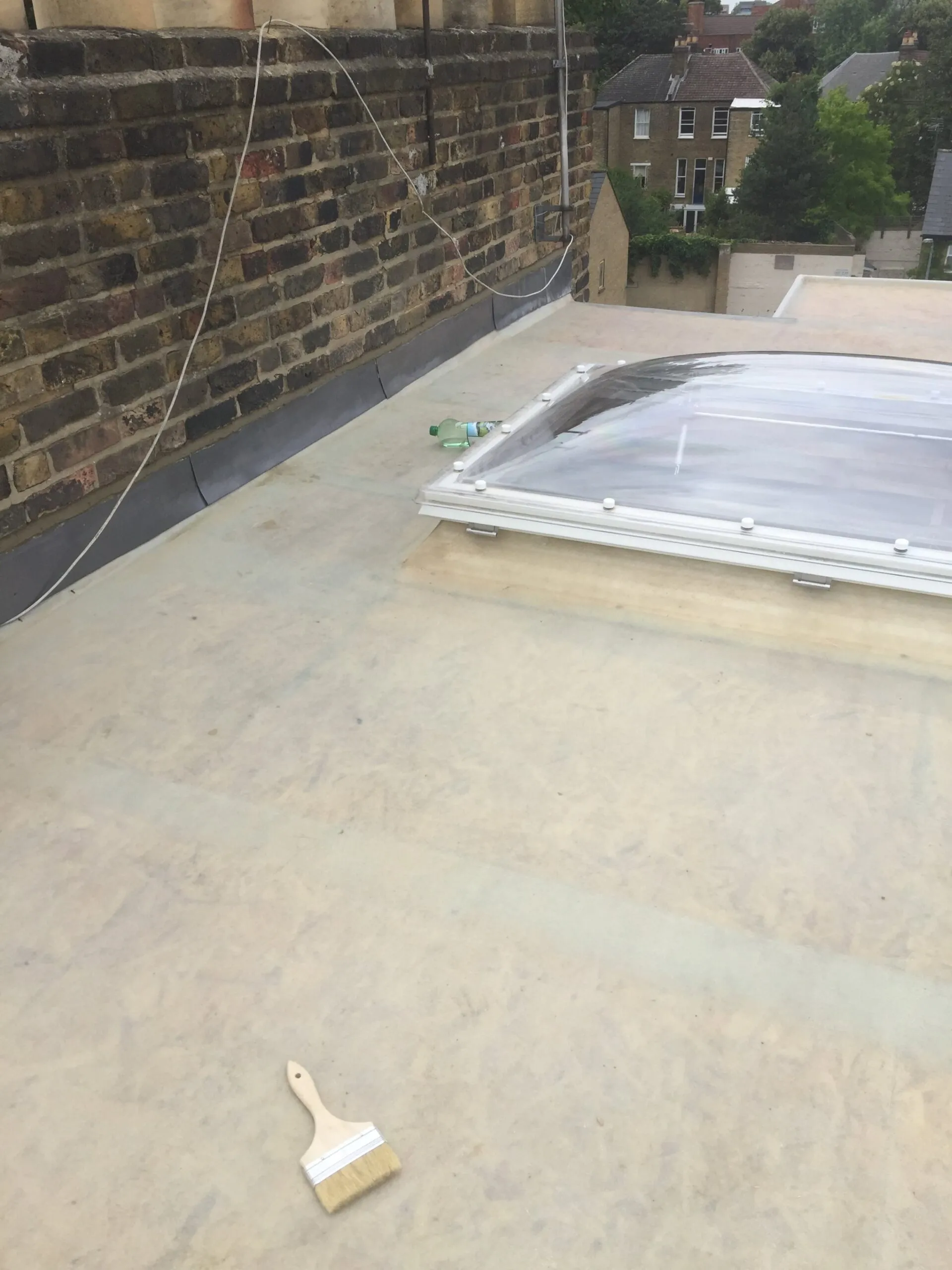 flat roof with window.