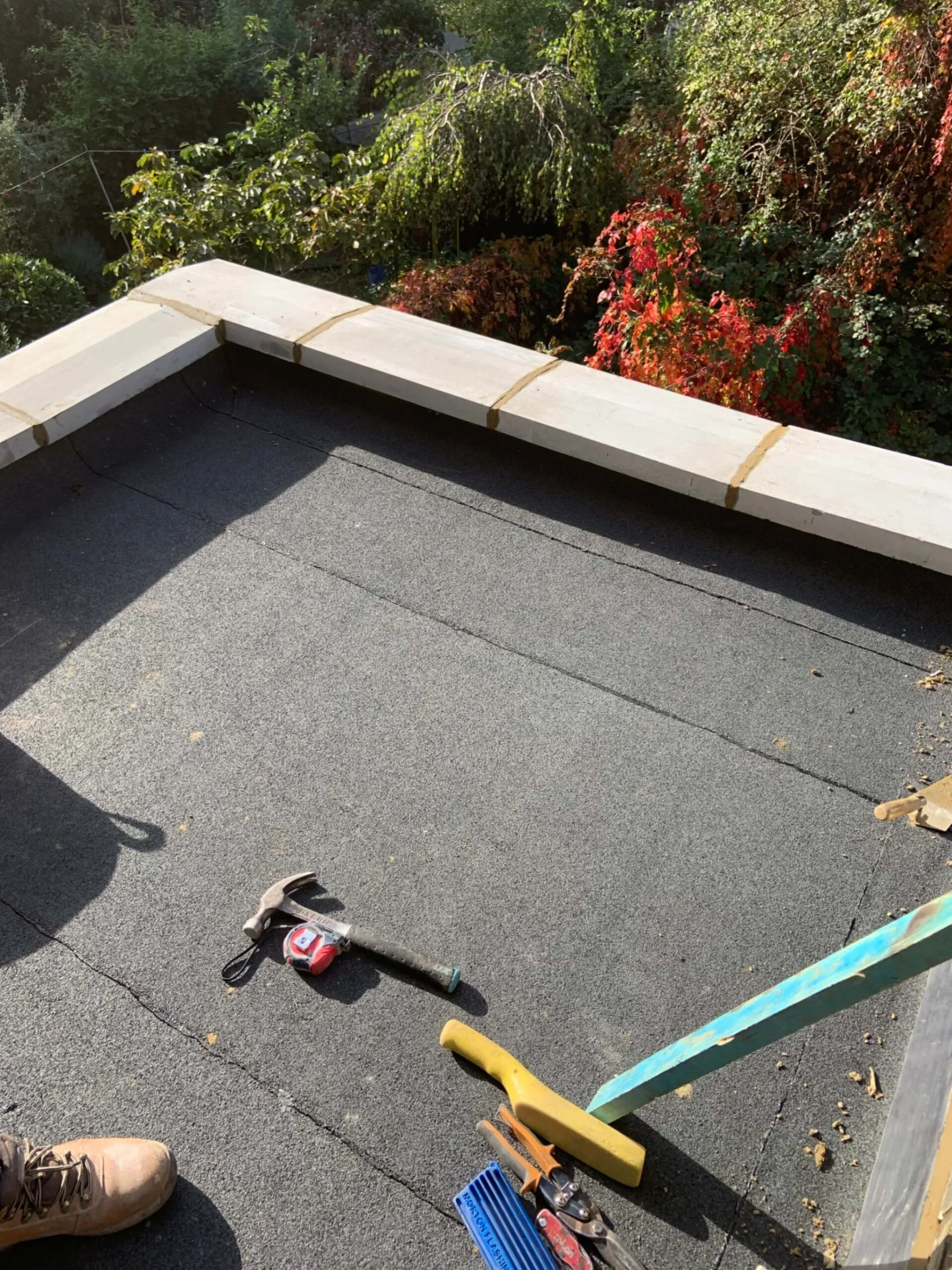 roof repairs on flat roof.