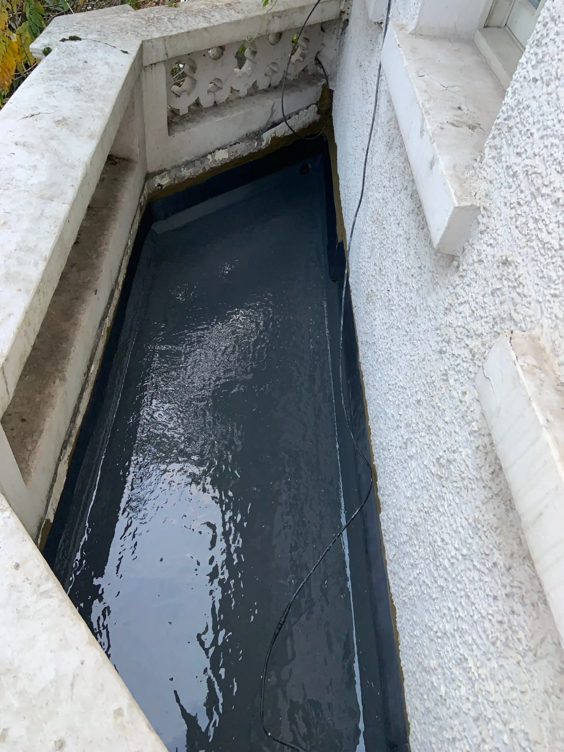 flat roof balcony.