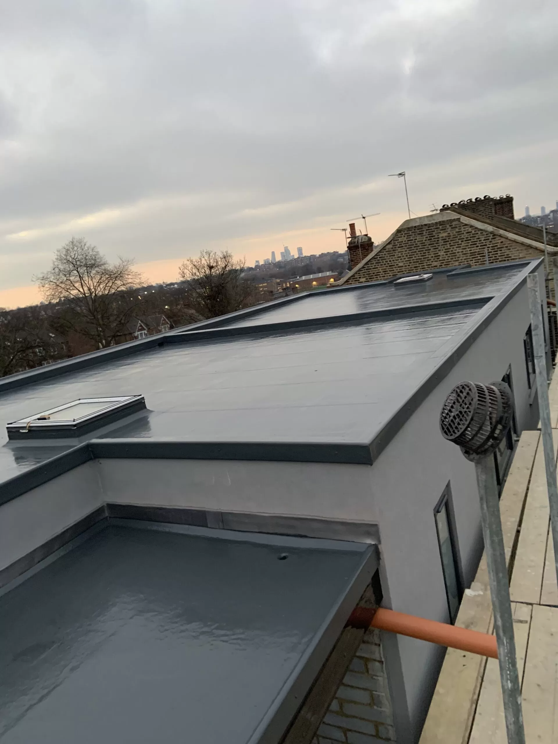 Flat roof finished.